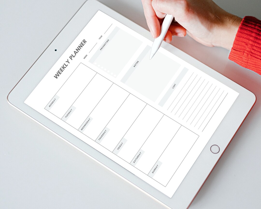 Minimalist Weekly Planner Printable, Personalised Daily Goal Plan ...