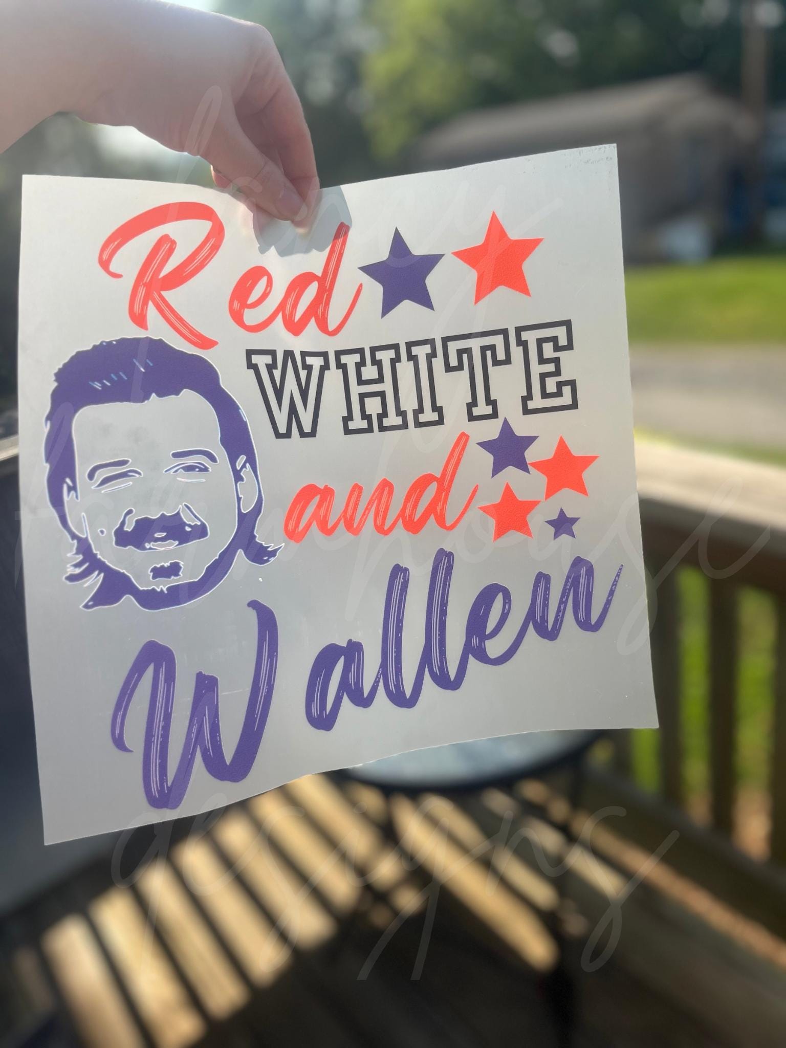 Red White and Wallen-fourth of July DTF transfer print