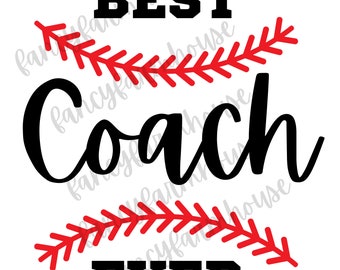 Best Coach Ever Digital Download Baseball