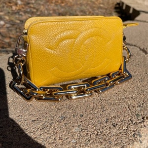 chanel yellow mini bag