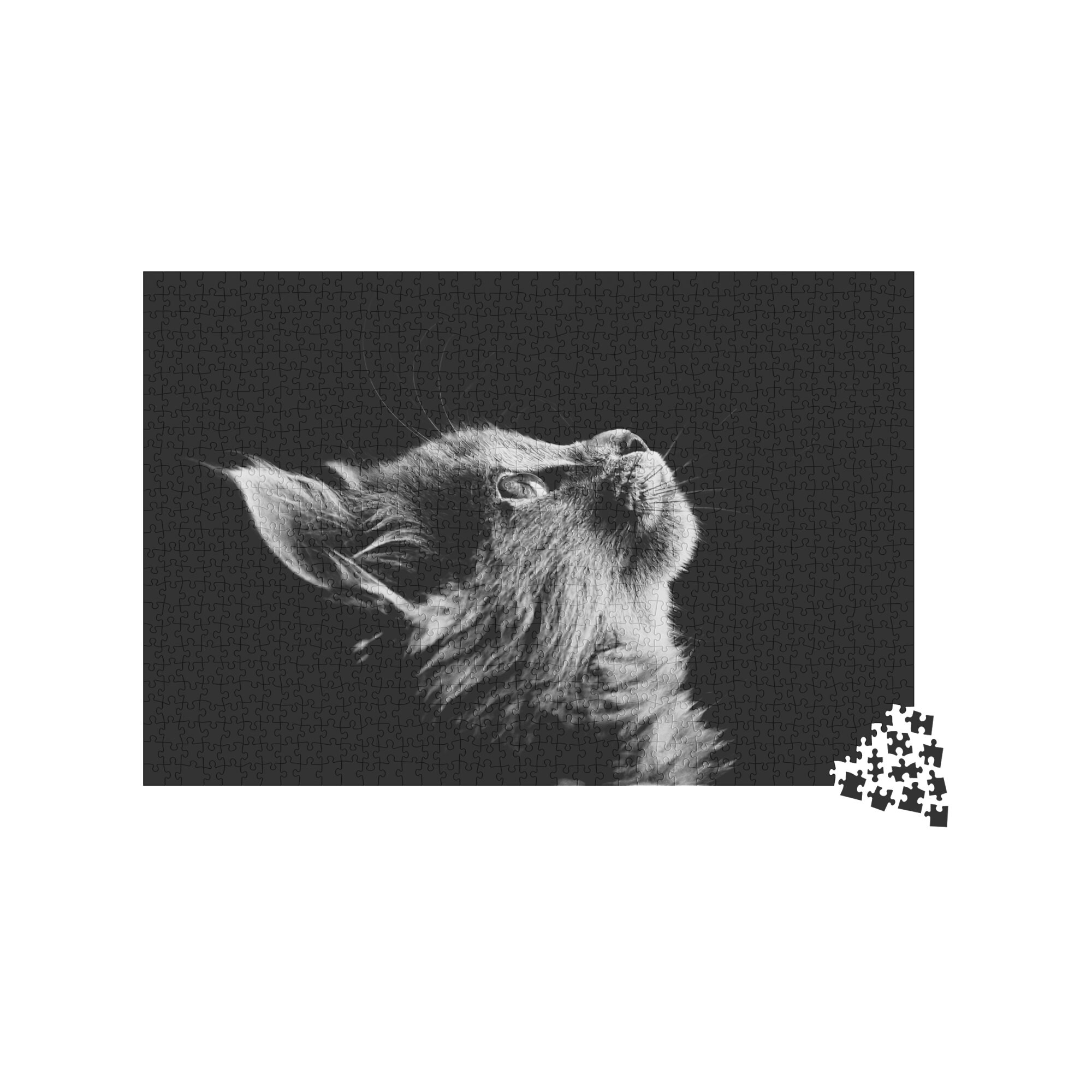 Cute Grey Fluffy Cat Jigsaw Puzzle for Adultswooden Etsy