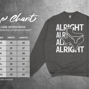 Alright Alright Texas T-Shirt, Cool Texas Longhorn Design, Southern Style Hoodie, Cowboy Western Vibe Sweatshirt image 7