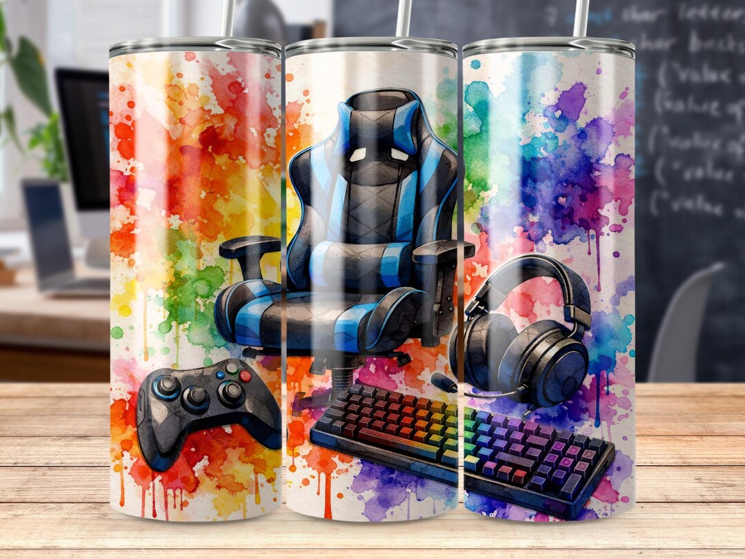 20oz Gaming Tumbler Wrap PNG Digital Download: Sublimation, Watercolor ...