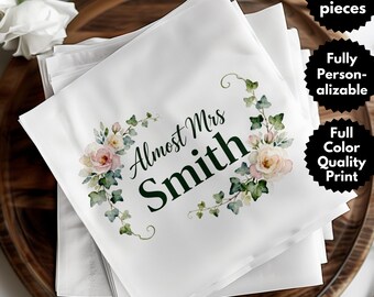 Custom Name Bridal Shower Napkins: Wedding Decor, Bachelorette Party, Wedding Reception