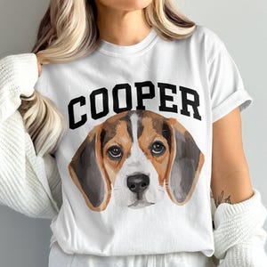 Beagle Dog Lover Gift Personalized Beagle Dog Pet Owners T-Shirt, Custom Dog Face Print Tee, Unique Dog Mom Dad