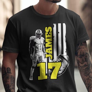 Benutzerdefiniertes Name American Football Dad T-Shirt, personalisierter Hoodie zum Fußballspieltag, stolzes American Football Sweatshirt