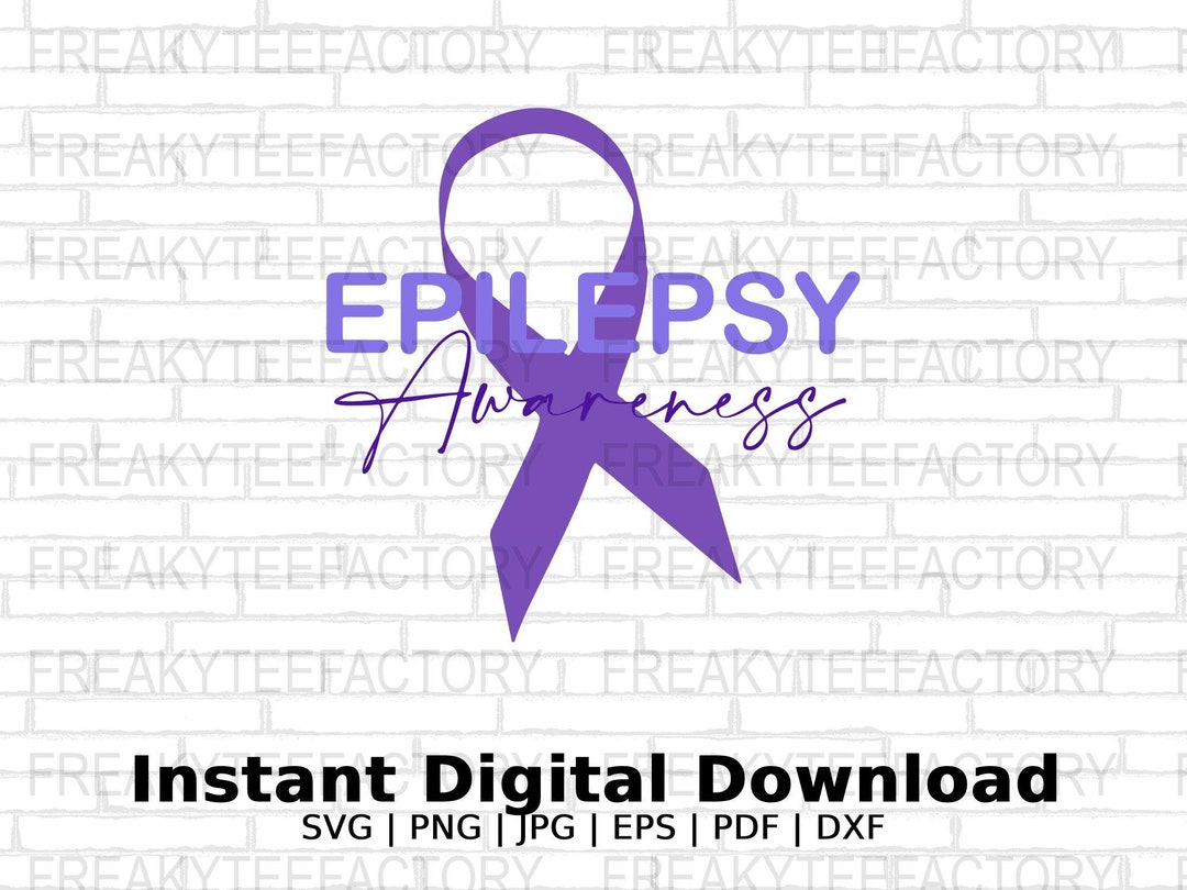 Epilepsy Awareness Purple Ribbon Digital Instant Download SVG PNG JPG ...