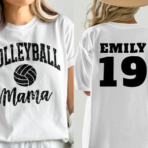 Custom Volleyball Mama T-Shirt, Custom Name Volleyball Mom Shirt, Personalized Name and Number T-Shirt, Sports Mom