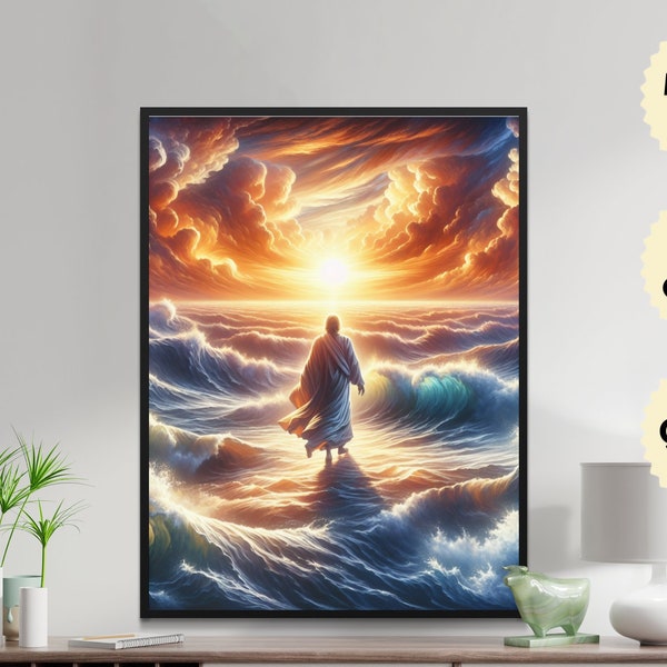 Jesus Ocean Canvas - Etsy