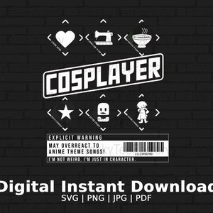Funny Cosplayer PNG File, Anime Theme Jpg, Funny Cosplay Nerd Download, Explicit Warning, Armor SVG Cosplay, Print File
