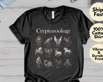 Cryptozoology Shirt - Cryptid Creatures Tee - Bigfoot Mothman Hoodie - Cryptids Shirt - Cryptid Creatures Encyclopedia - Cryptid Monster