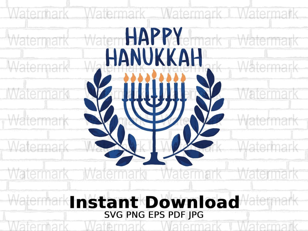 Happy Hanukkah SVG Png Digital Download, Jewish Holiday SVG, Menorah Clipart, Chanukah Printable - Etsy Japan