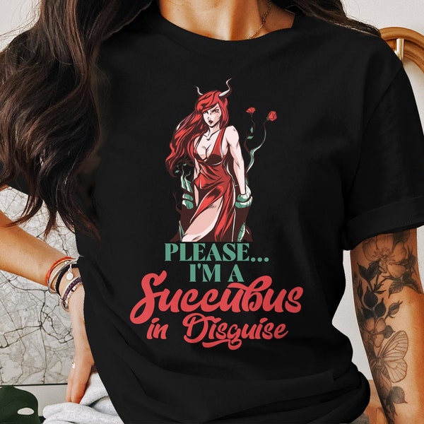 T-shirt malvagia e sexy succube, civettuola, anime, demone, abito da sposa gotico, felpa con cappuccio, tazza a maniche lunghe
