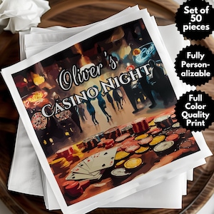 Casino Themed Wedding Napkins We Are All In - Vegas Wedding, Casino Wedding, Cocktail Napkins, Paper Napkins, Rehearsal