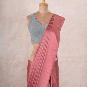 pale pink satin silk saree for women satin saree designerwear sarees soft and lightweight satin silk saree in peach comfortable satin saree in peachy pink