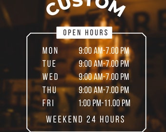 Custom Business Hours SVG, Restaurant Hours (Digital Files)
