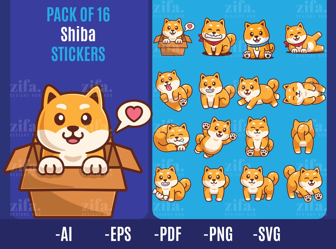 Shiba Stickers Shiba Stickers SVG Bundle Shiba Svg Shiba - Etsy