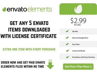 Envato Elements Scarica qualsiasi 5 contenuti, ottieni qualsiasi contenuto scaricato da Envato Elements, Envato Download, Envato Premium, Scarica Envato