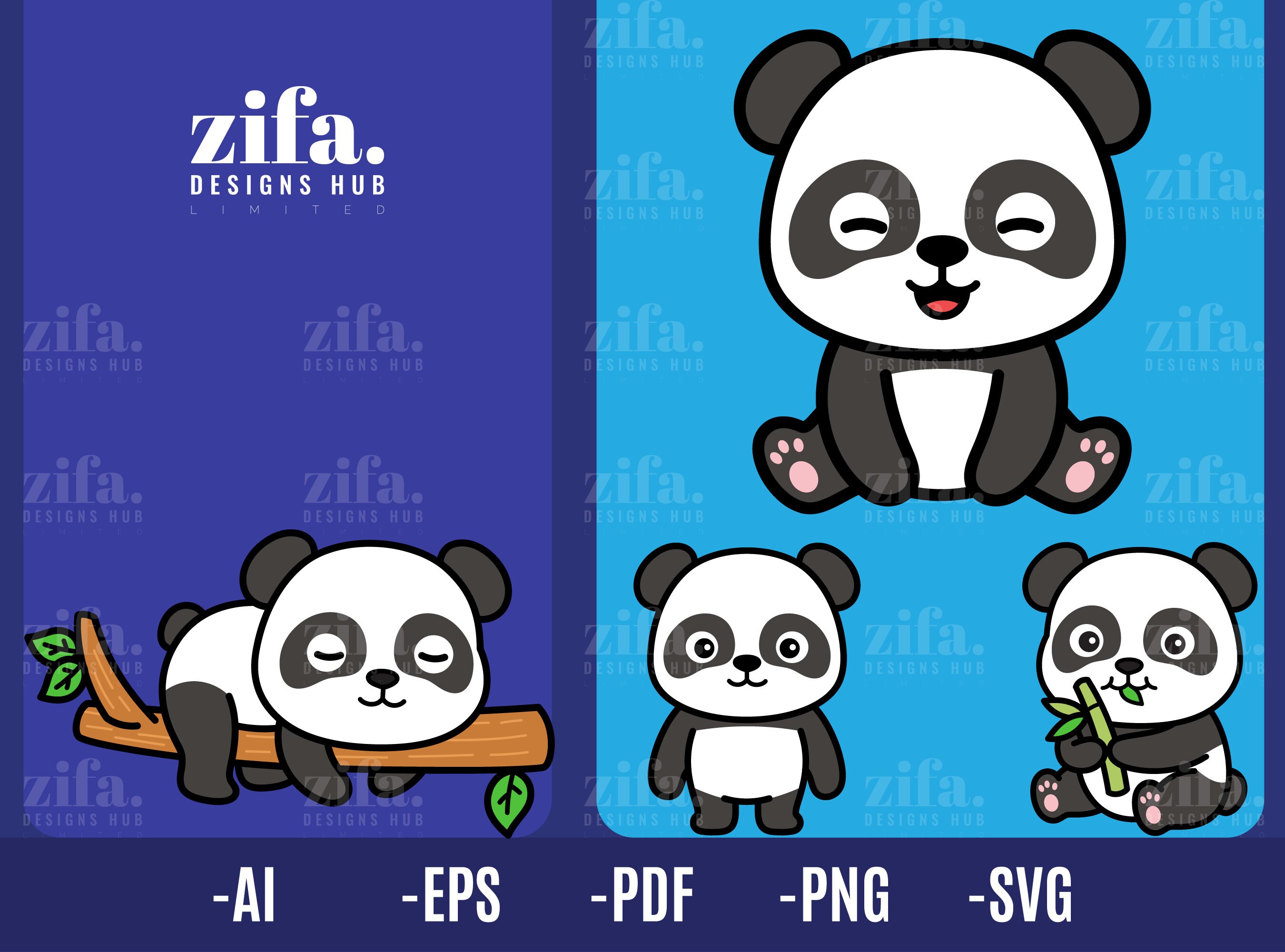 Panda Svg Panda Png Panda Stickers Panda Stickers SVG Etsy