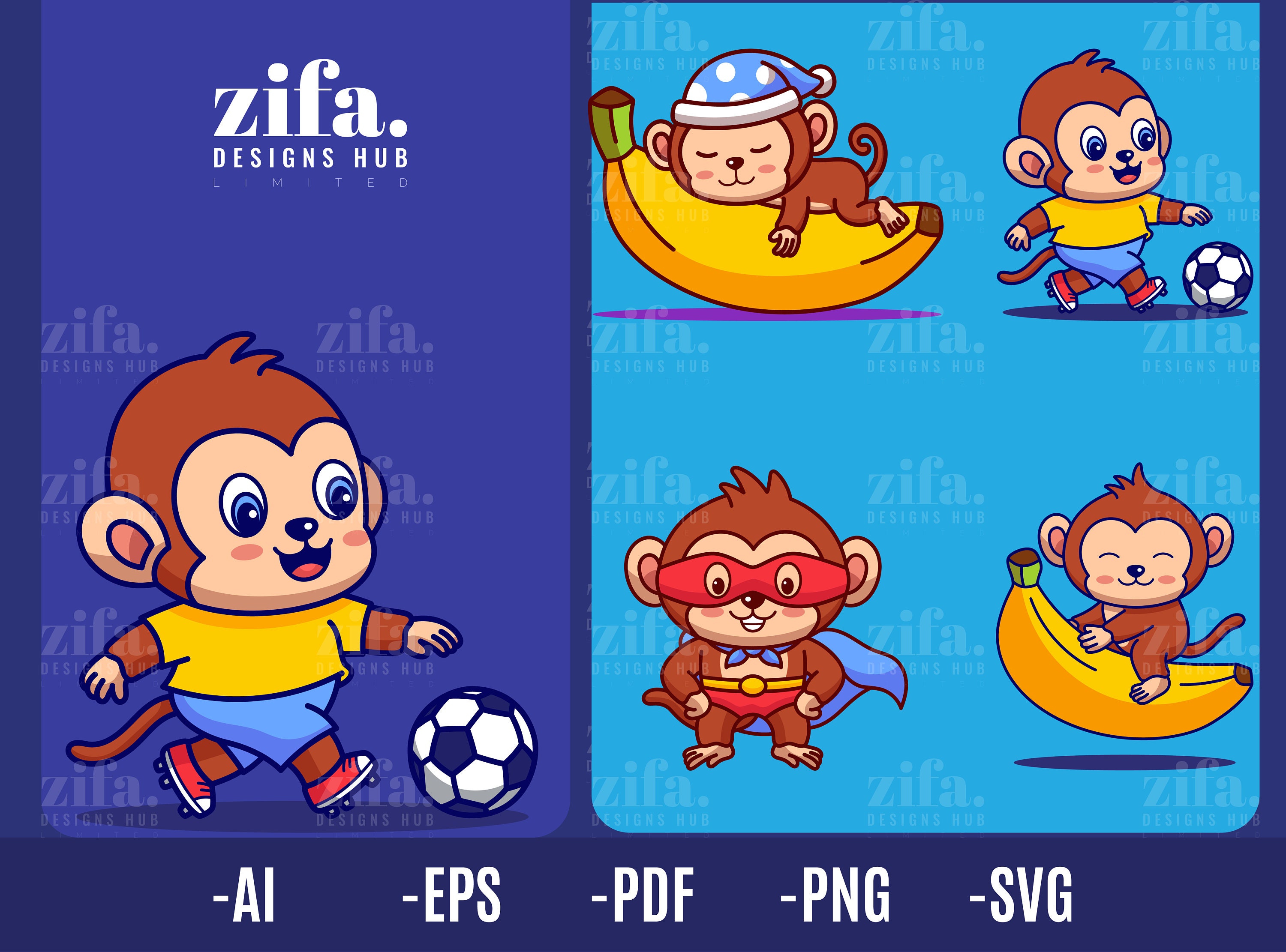 Monkey Stickers Monkey Stickers SVG Bundle Monkey Svg Etsy