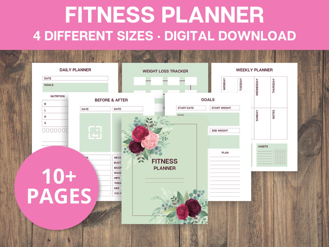 Digital Fitness Planner, 2023 Weekly Planner Printable, Workout Planner