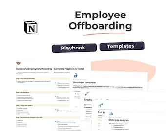 Notion Employee Offboarding - Checklist, Playbook e Tracker | Transições de equipe sem interrupções | Modelos e diários profissionais de RH