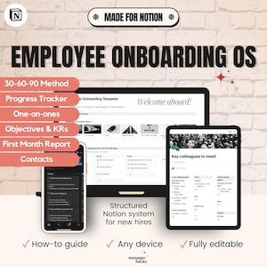 Notion Employee Onboarding Template: HR New Hire Kit (Digital Download)