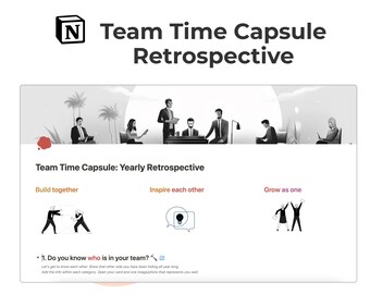 Workshop de Retrospectiva Anual da Equipe | Modelo Notion | 6 atividades | Revisar, Celebrar, Planejar