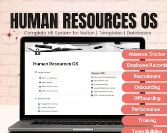 Modelo de RH do Notion | Sistema Operacional de Recursos Humanos, Recrutamento, Integração