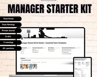 Notion Manager Premium Templates Kit - Essential Team Templates for Notion