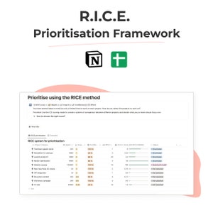 R.I.C.E. Prioritisation Framework Template for Notion & Google Sheets | Prioritize Projects and Boost Team Efficiency
