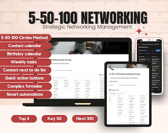 Modelo de Círculos de Networking Notion: Gestão Estratégica de Contatos