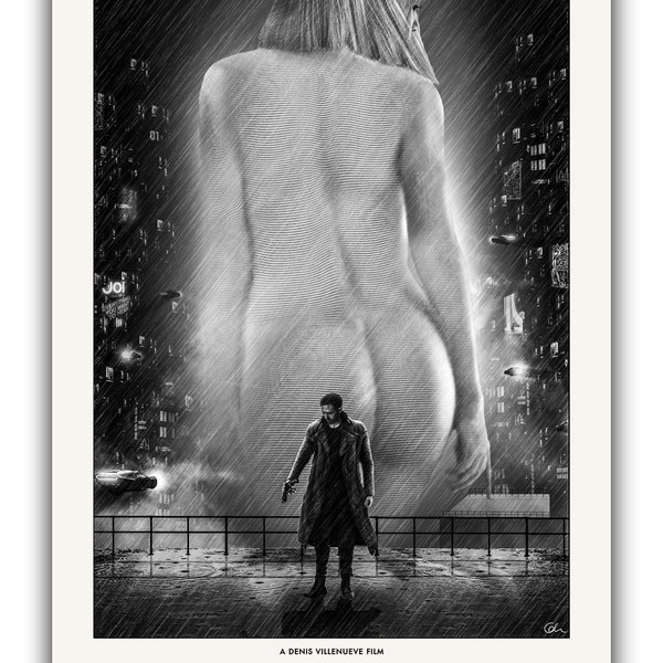 Blade Runner 2049 Custom Artwork Black and White Variant Poster Print