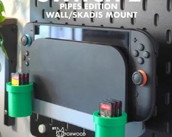 Mount compatible with Nintendo Switch 2 Docking Station Ikea Skadis & wall mount tube
