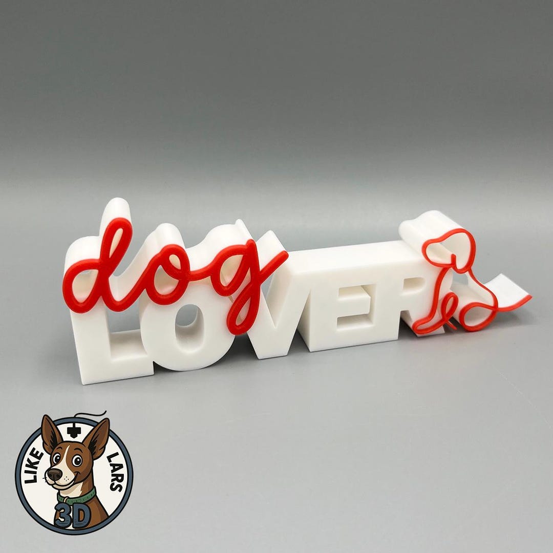 Dog Lover - 3D Lettering - Decorative Decoration for Shelves - Gift ...