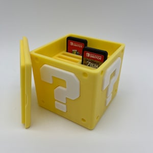 Nintendo Switch & 3D/DS Spiele Halter Fragezeichen Block Würfel Aufbewahrungsbox Gelb