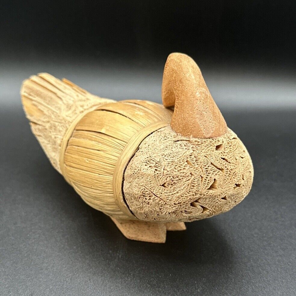 Vintage Wood, Reed and Husk Duck Decoy / Folk Art / Cabin Decor - Etsy