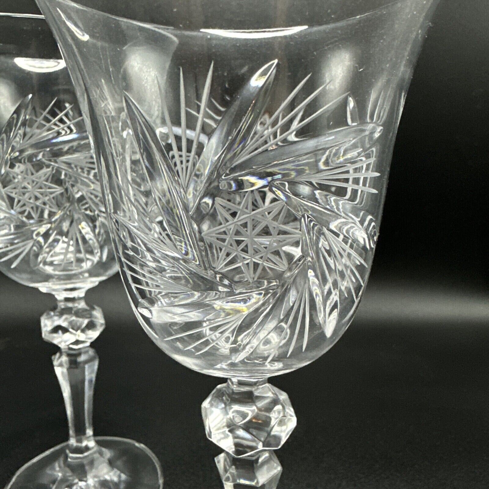 Bohemia Crystal Pinwheel Style Red Wine Glassesset of 2 - Etsy