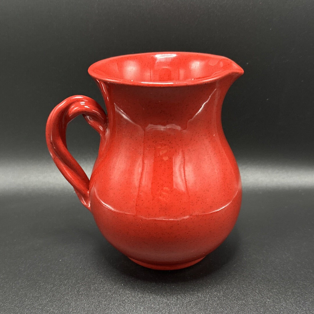 Vintage Made in Italy Red Pottery Vase With Twist Handle Etsy
