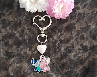 Porta-chaves Stitch e Angel