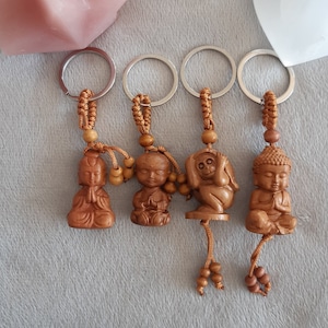 Porte-clés petit Bouddha en bois