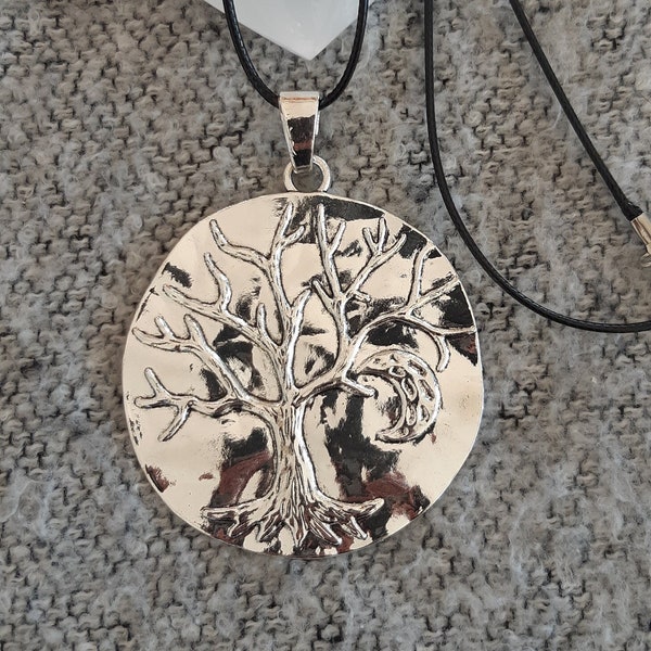 Collier cordon arbre de vie lune