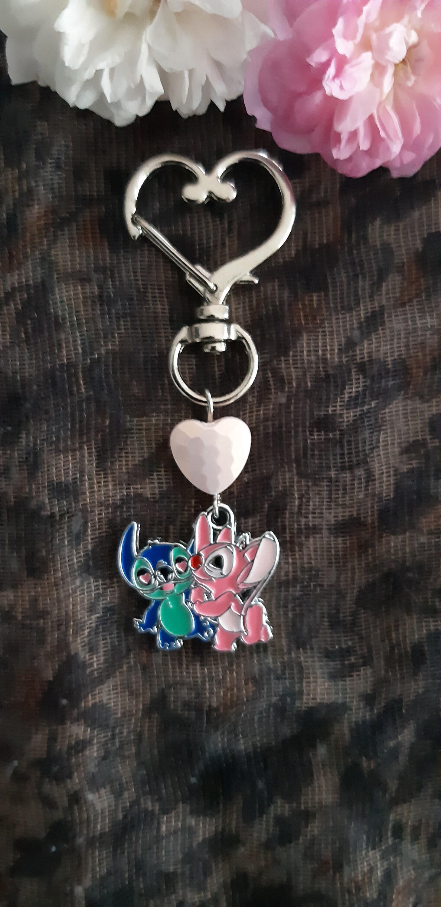 Stitch and Angel Key Ring - Etsy
