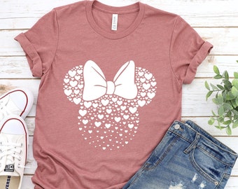 Minnie Heart Shirt, Minnie Mouse Shirt, Disney Shirt, Minnie Ears, Gift For Women/Toddler/Baby Girl, Cute Shirts for Women