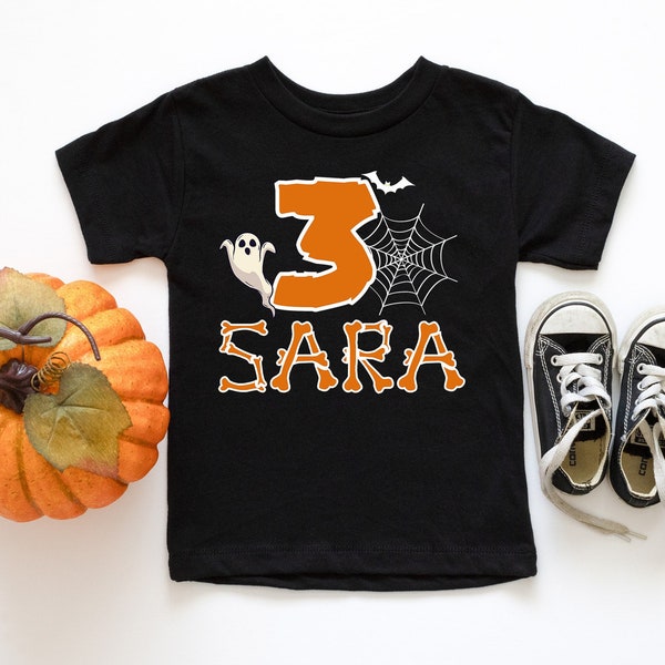 Personalized Halloween Birthday Shirt - Kids Pumpkin Halloween Raglan - Halloween shirt for boy - Girls Halloween Pumpkin shirt