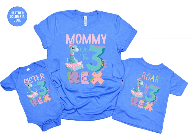 Three rex 3 rex dinosaur birthday shirt , 3 rex birthday shirt, girl dinosaur birthday shirt, 3rd birthday shirt, dinosaur birthday image 3