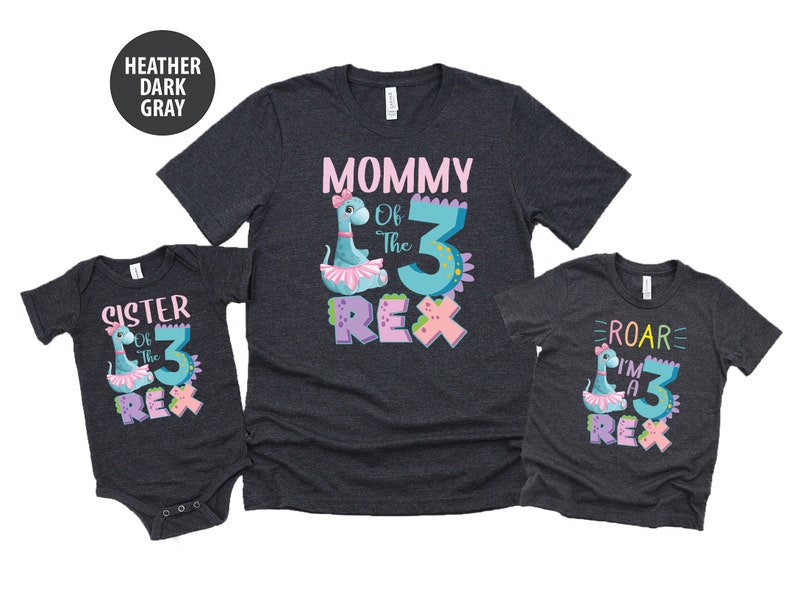 Three rex 3 rex dinosaur birthday shirt , 3 rex birthday shirt, girl dinosaur birthday shirt, 3rd birthday shirt, dinosaur birthday image 2