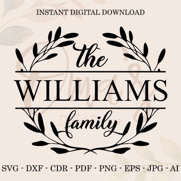 Family Name Monogram svg I Cutting Board svg I Wedding Monogram svg I Split Monogram svg I Family Name svg I Monogram svg png I Last Name