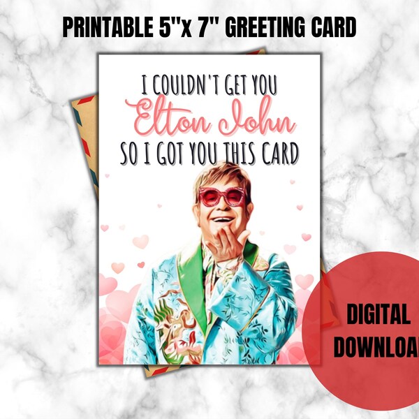 Elton John Printable Birthday Card Etsy Australia Elton John Printable Birthday Card Etsy Australia