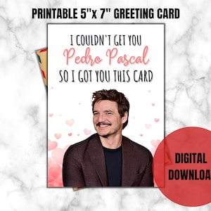 Biglietto Pedro Pascal / Impossibile procurarti Pedro Pascal / Pedro Pascal Merch / Biglietto per fan di Pedro Pascal / Biglietto di compleanno / Biglietto d'auguri /